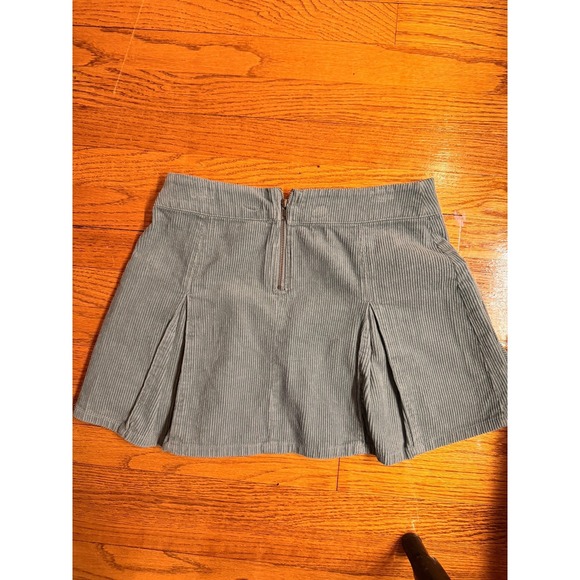 Womens Misses S~ Wild Fable Blue Green  Corduroy Pleated Cargo Mini Skirt NWOT - Picture 2 of 5